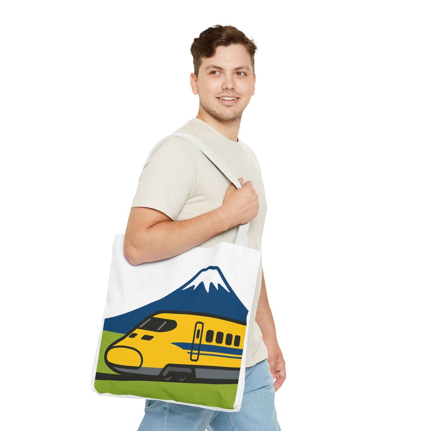 Shinkansen DR Yellow Tote Bag - Mt. Fuji Design by IROHA studio