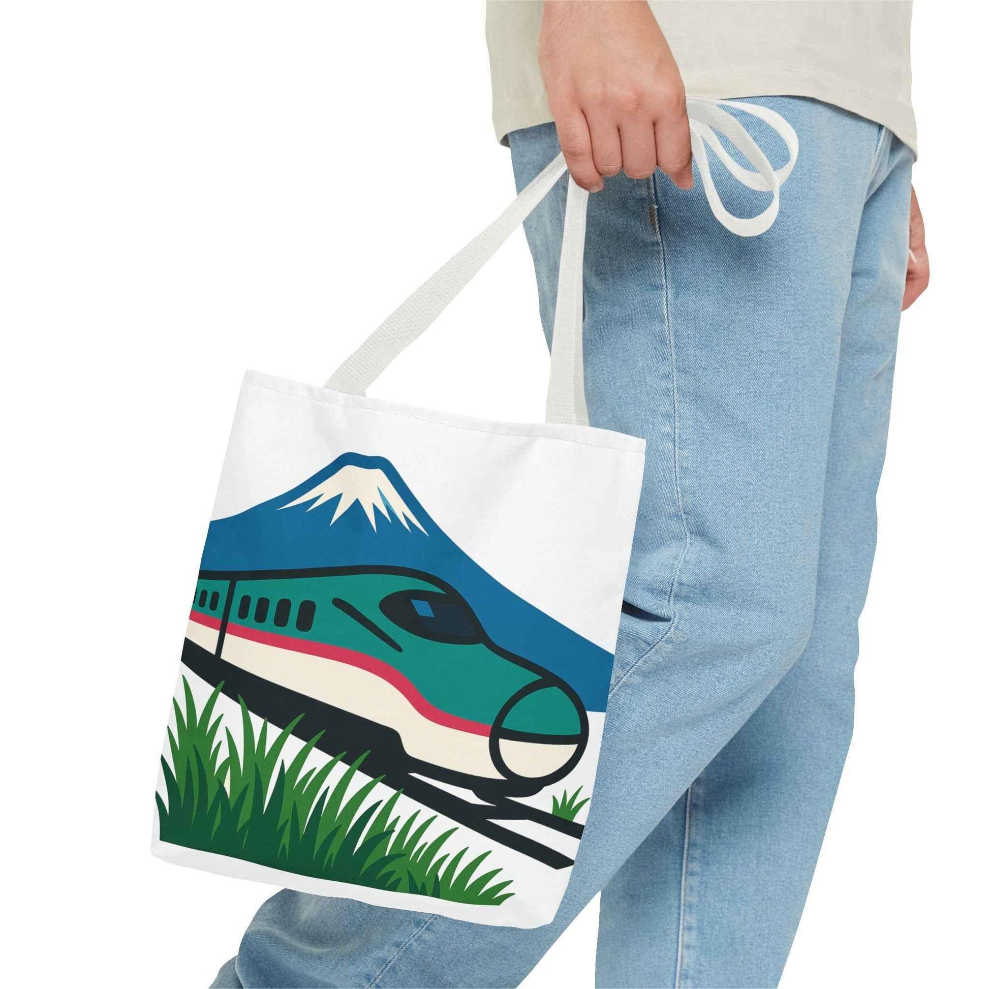 Shinkansen Hayabusa Tote Bag -Japanese Train illustration by IROHA studio