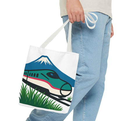 Shinkansen Hayabusa Tote Bag -Japanese Train illustration by IROHA studio