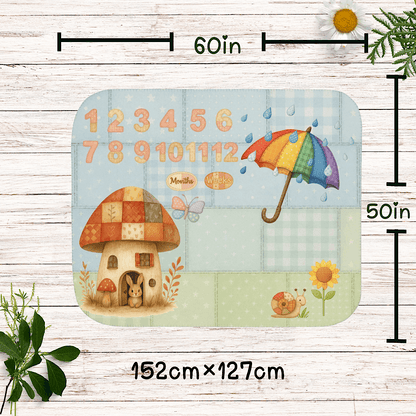 Baby Milestone Blanket – Bunny, Umbrella & Nature Design - Original (No Name) by IROHA-studio
