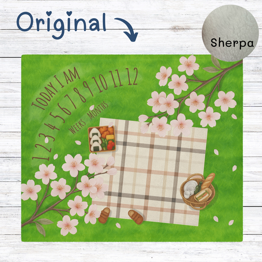 Baby Milestone Blanket (personalised)– Sakura Picnic Theme