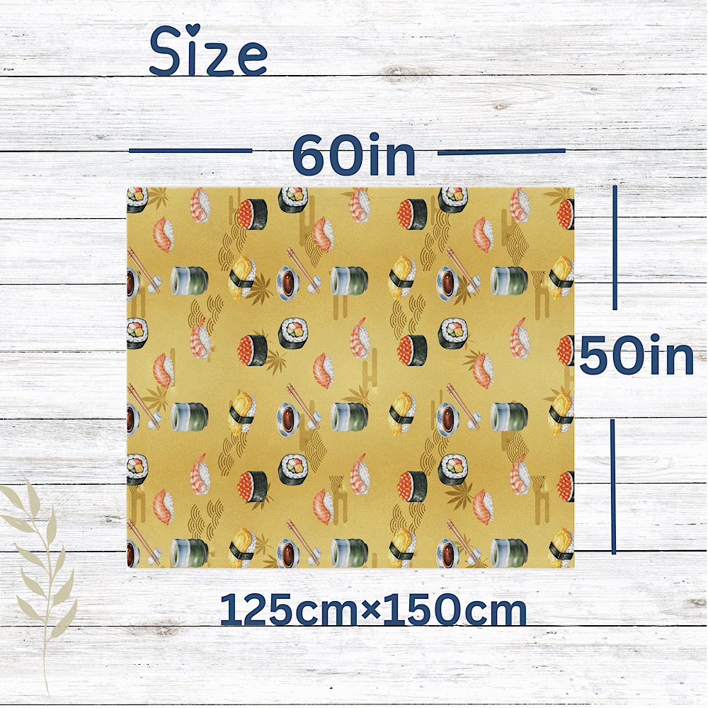 Personalised Sushi Throw Blanket (Gold) by IROHA-studio