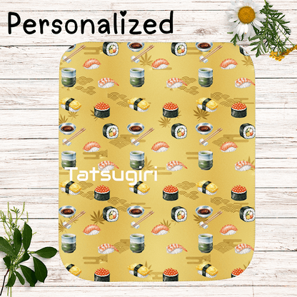Personalized Sushi Throw Blanket (Gold) by IROHA-studio
