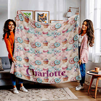 Personalized Sweet Treats Throw Blanket (Pastel) by IROHA-studio