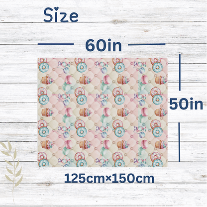 Personalised Sweet Treats Throw Blanket (Pink) by IROHA-studio