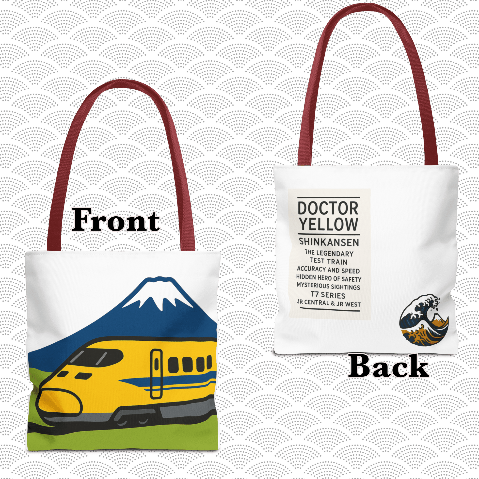 Shinkansen DR Yellow Tote Bag - Mt. Fuji Design by IROHA studio
