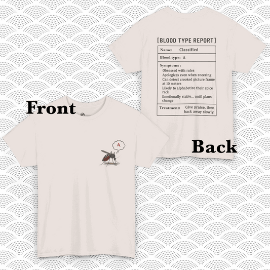 A Blood Type T-Shirt - Funny Insect Tee Japanese Humour Gift by IROHA-studio