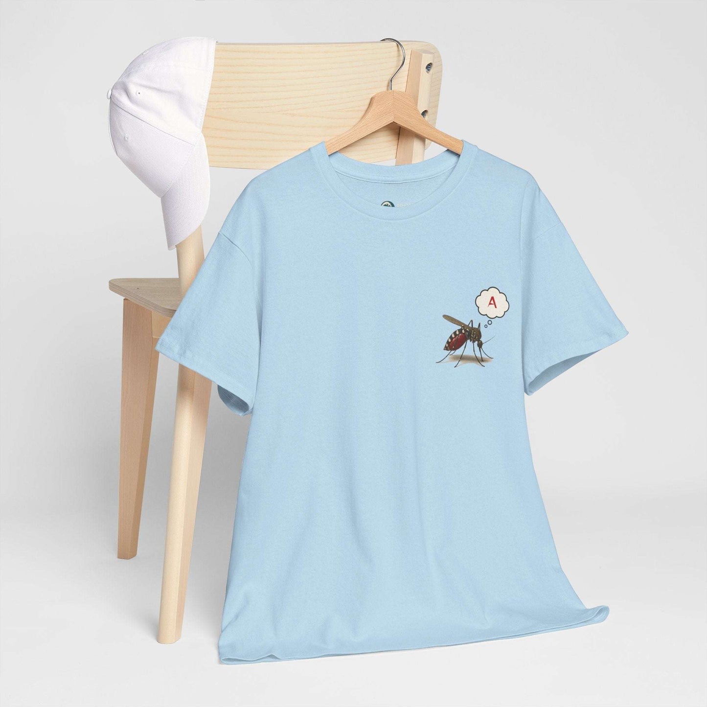A Blood Type T-Shirt - Funny Insect Tee Japanese Humour Gift Light Blue by IROHA-studio