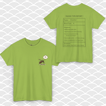 A Blood Type T-Shirt – Funny Insect Tee Japanese Humour Gift by IROHA-studio