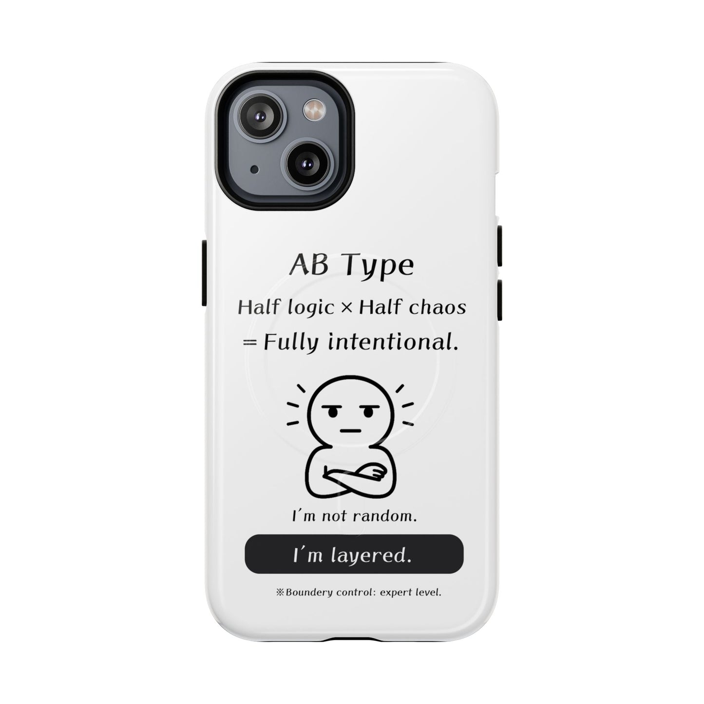 Photo of AB Blood Type Phone Case Magnetic Charging Compatible & Bold Personality Design from IROHA - STUDIO