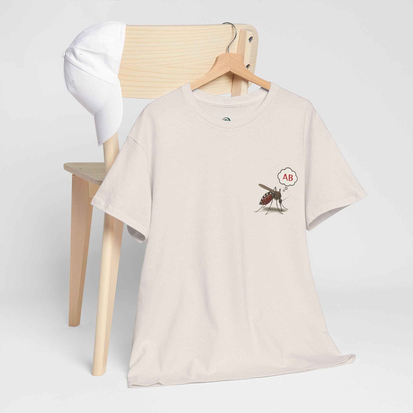 AB Blood Type T-Shirt - Funny Insect Tee Japanese Humour Gift Ice Grey by IROHA-studio