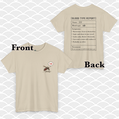 AB Blood Type T-Shirt - Funny Insect Tee Japanese Humour Gift by IROHA-studio