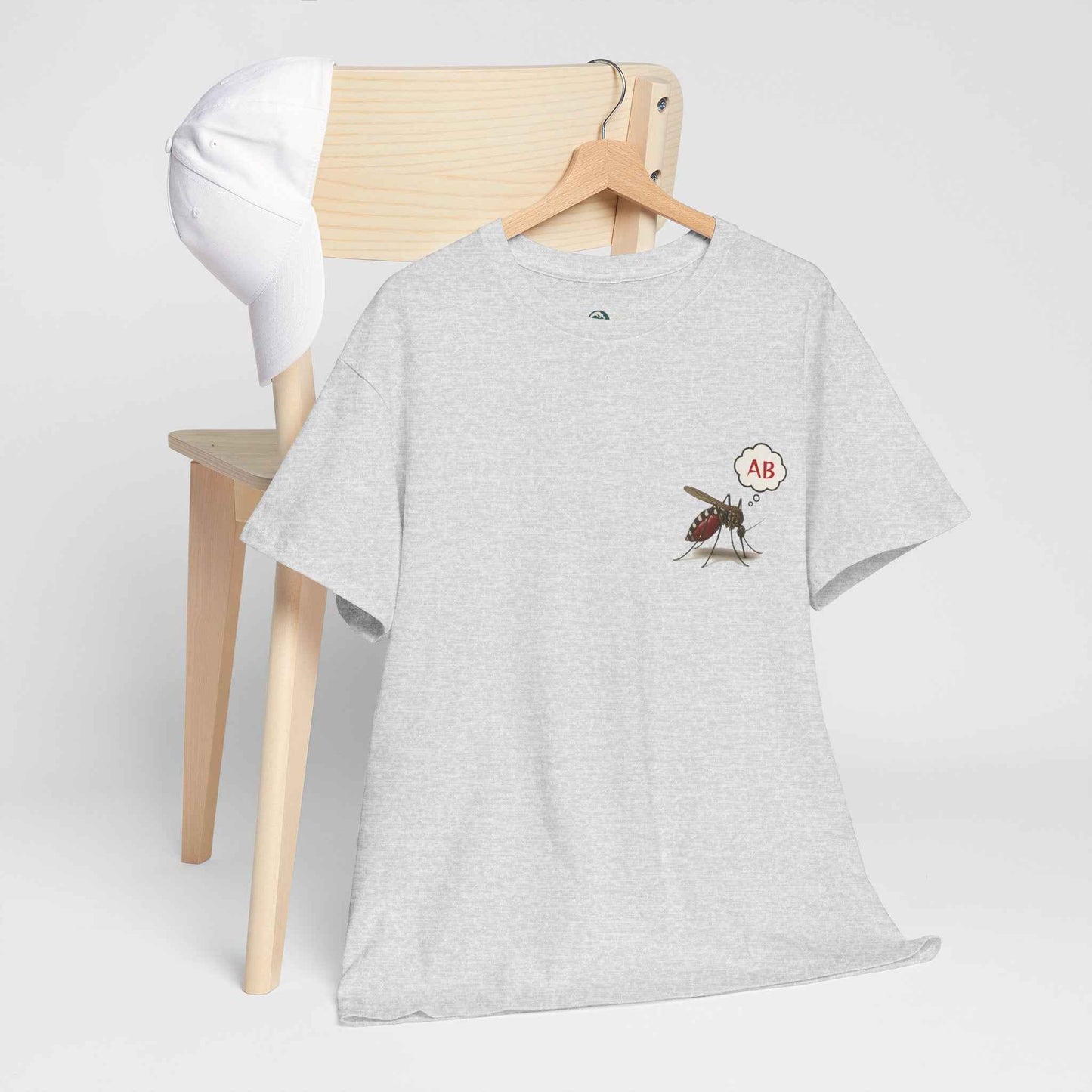 AB Blood Type T-Shirt - Funny Insect Tee Japanese Humour Gift Ash by IROHA-studio
