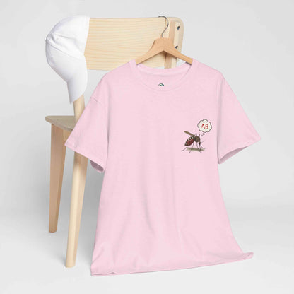 AB Blood Type T-Shirt - Funny Insect Tee Japanese Humour Gift Light Pink by IROHA-studio