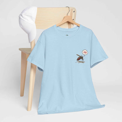 AB Blood Type T-Shirt - Funny Insect Tee Japanese Humour Gift Light Blue by IROHA-studio
