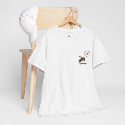 B Blood Type T-Shirt - Funny Insect Tee Japanese Humour Gift White by IROHA-studio