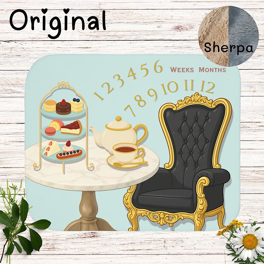 Baby milestone blanket Afternoon Tea theme - Original (No Name) by IROHA studio