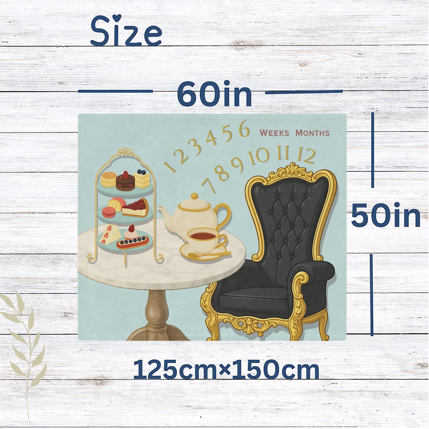 Photo of Baby Milestone Blanket Afternoon Tea theme Original (No name) from IROHA - STUDIO
