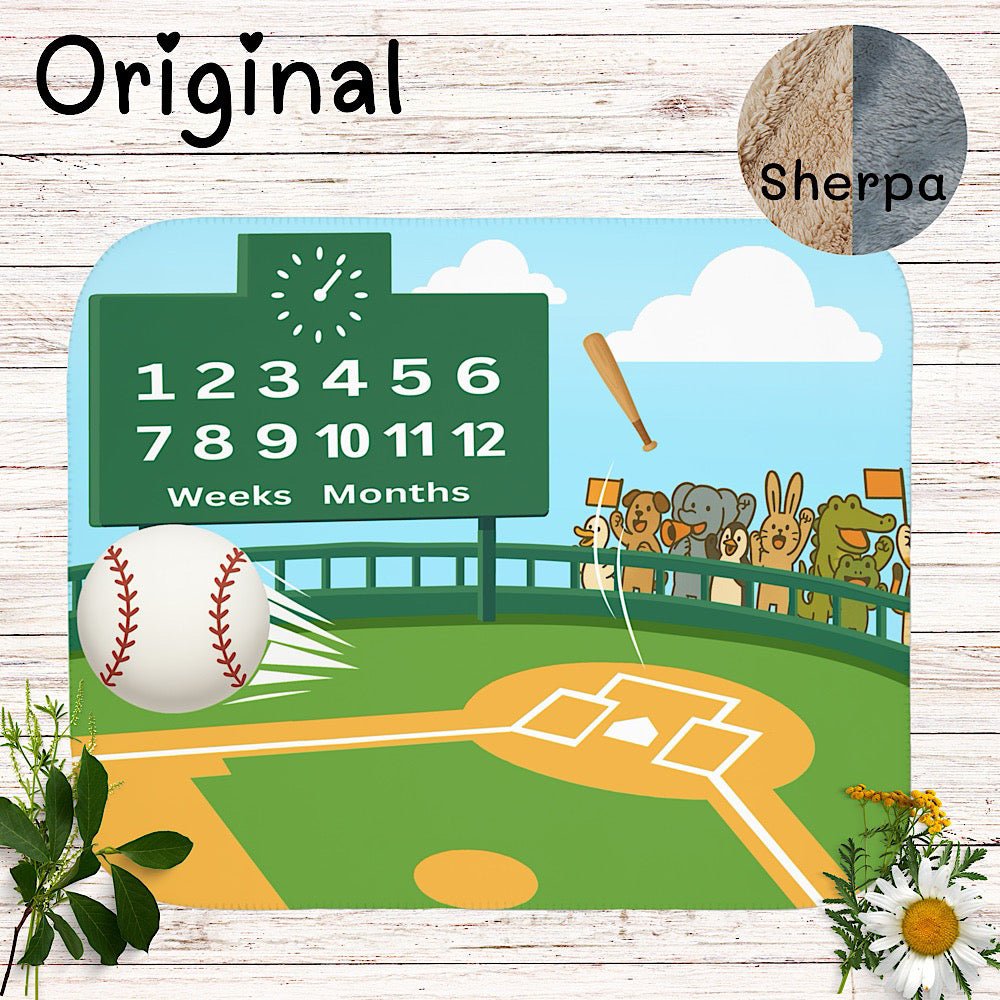 Baby Milestone Blanket Baseball Theme – Original (No Name) by IROHA studio