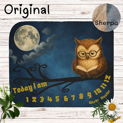 Baby Milestone Blanket - Night Owl Theme Original (No Name) by IROHA studio