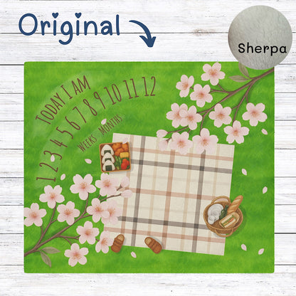 Photo of Baby Milestone Blanket Sakura Picnic Theme - Original (No Name) from IROHA - STUDIO
