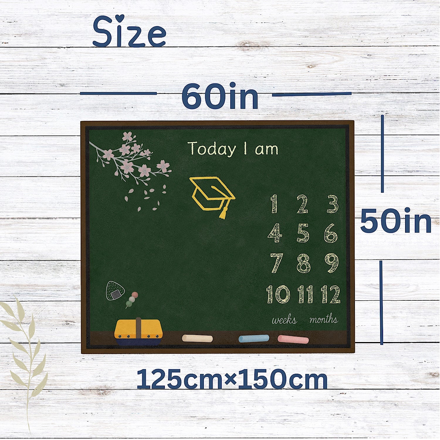 Photo of Baby Milestone Blanket School Chalkboard Design - Original (No Name) from IROHA - STUDIO