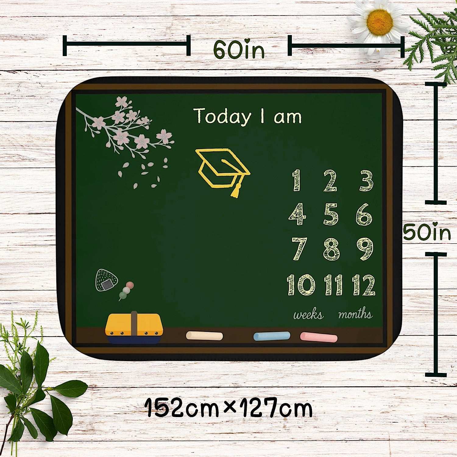 Baby Milestone Blanket School Chalkboard Design - Original (No Name) by IROHA studio