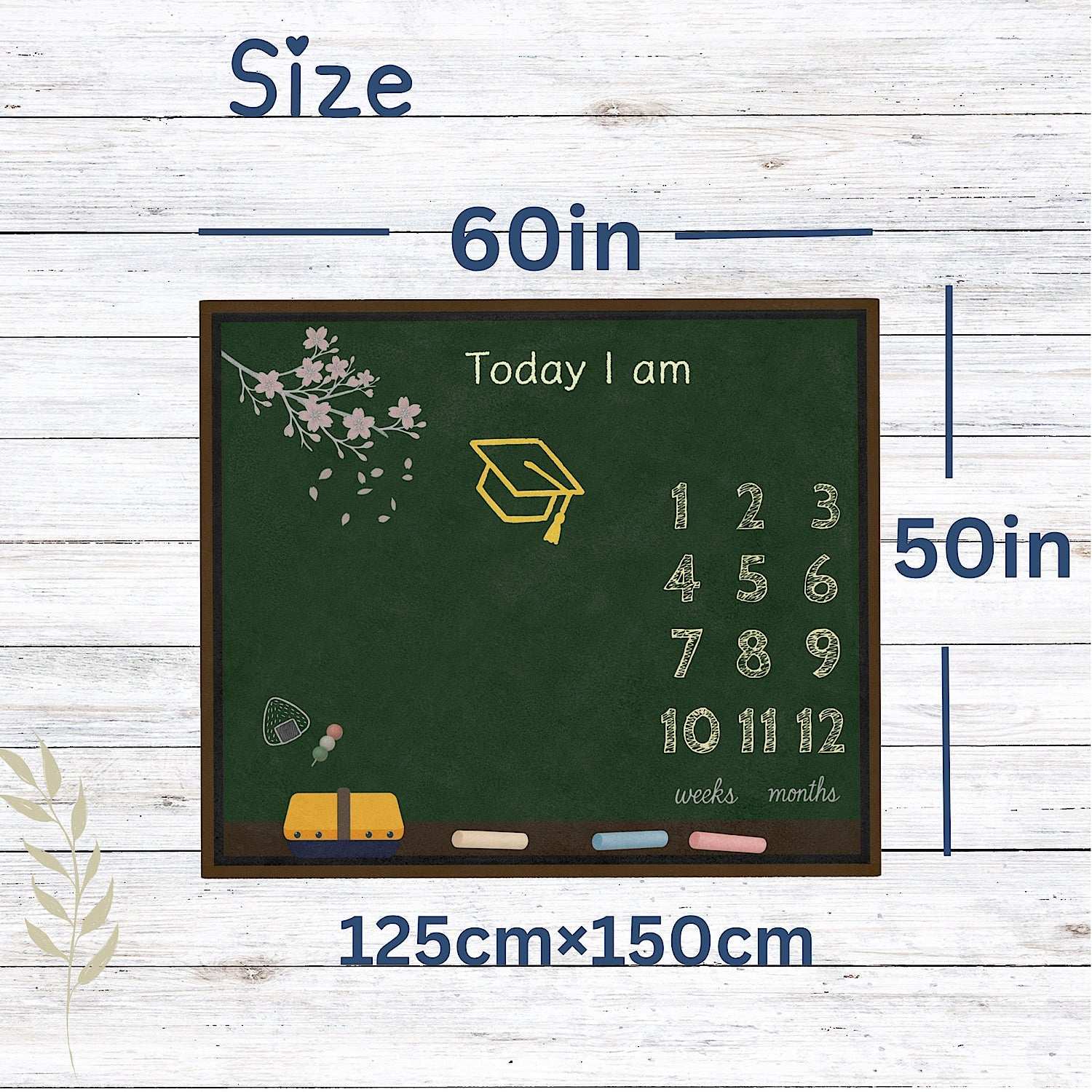 Baby Milestone Blanket School Chalkboard Design - Original (No Name) by IROHA studio