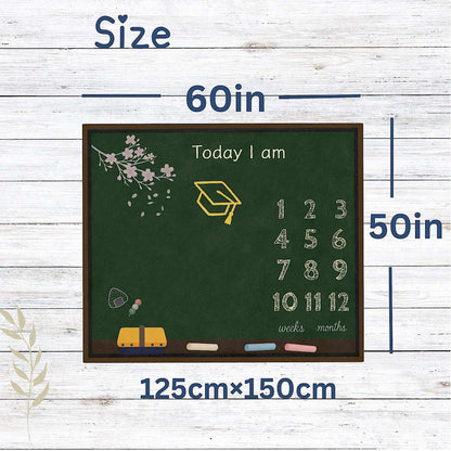 Baby Milestone Blanket School Chalkboard Design - Original (No Name) by IROHA studio