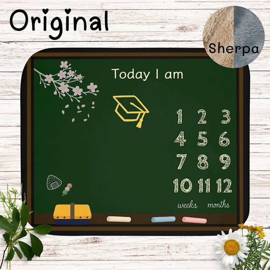 Baby Milestone Blanket School Chalkboard Design - Original (No Name) by IROHA studio