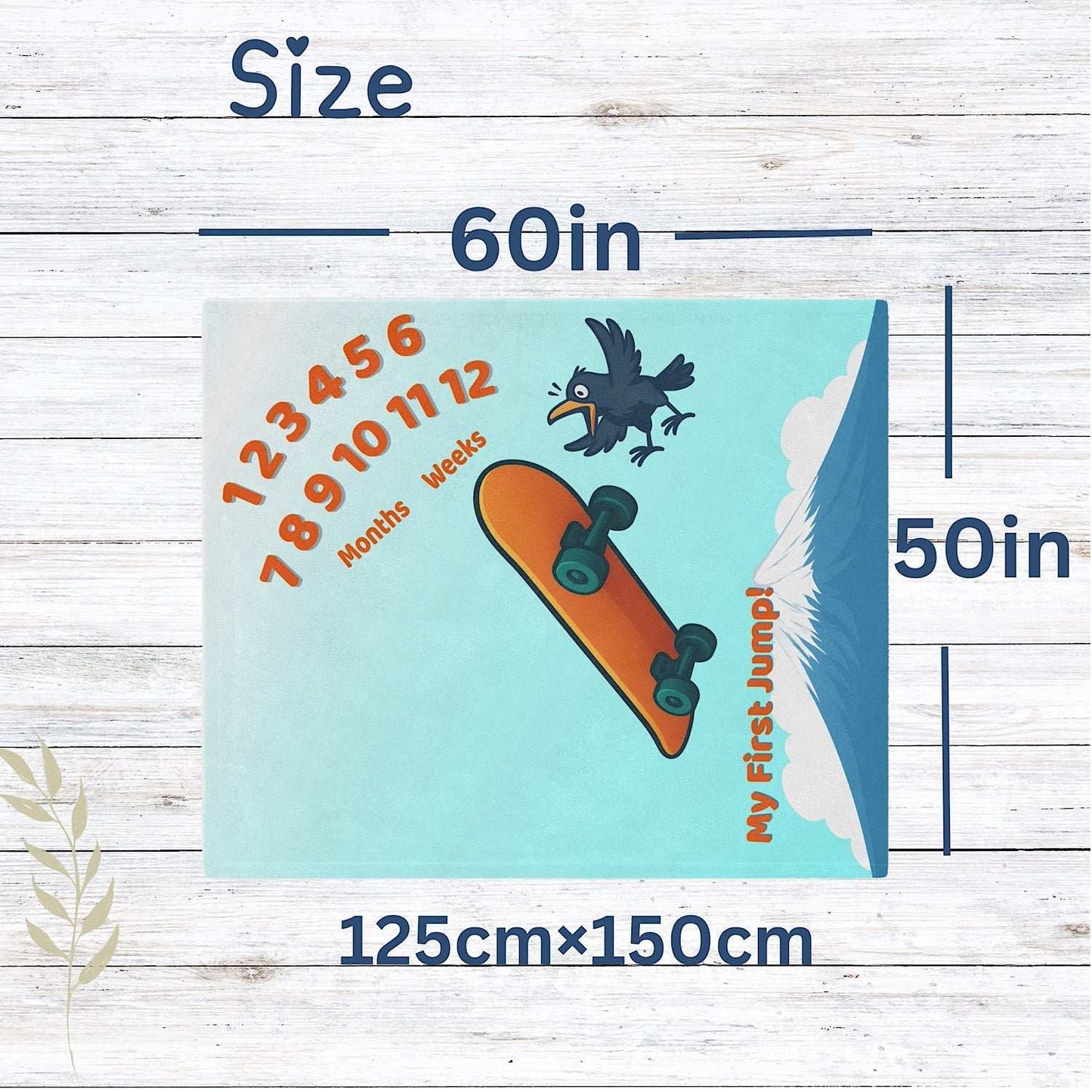Baby Milestone Blanket Skateboard Theme - Original (No Name) by IROHA studio