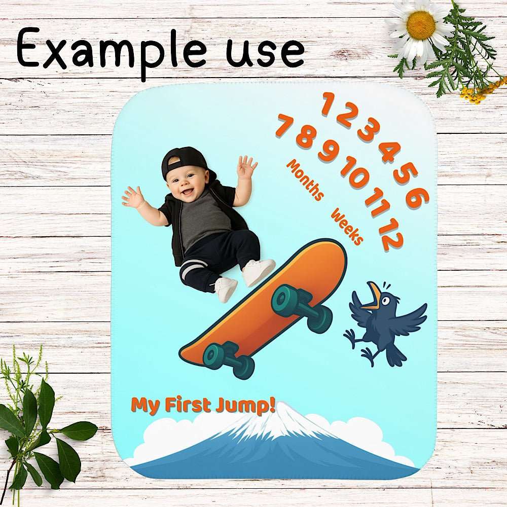 Baby Milestone Blanket Skateboard Theme Original (No Name) by IROHA studio