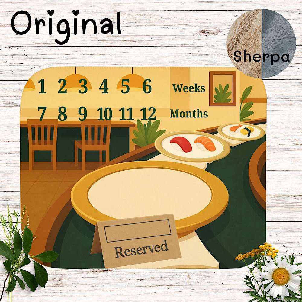Baby Milestone Blanket Sushi Bar Theme – Original (No Name) by IROHA studio