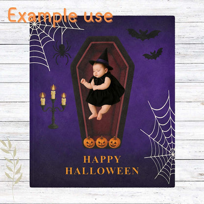 Halloween Baby Blanket – Halloween Vampire Coffin Scene by IROHA studio
