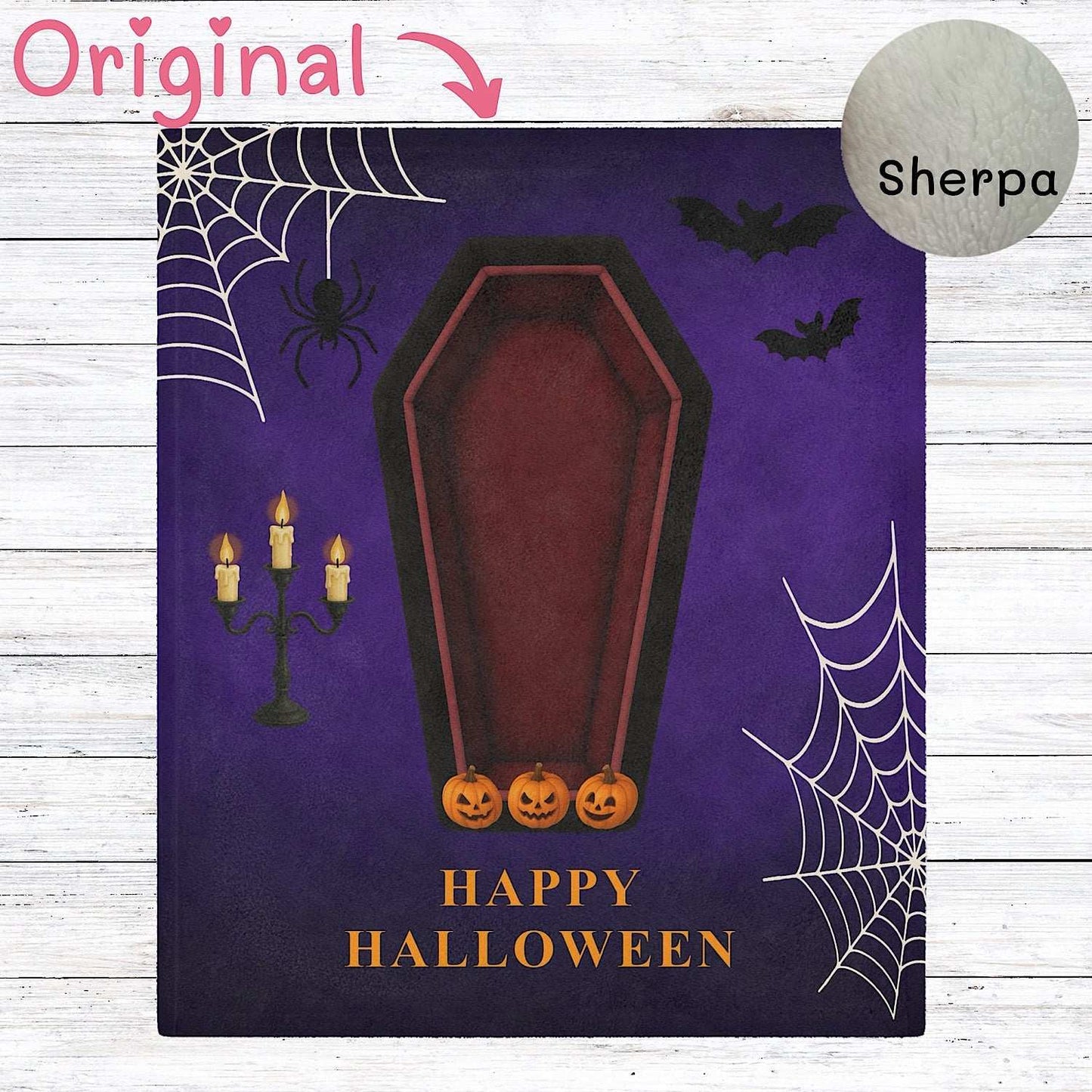 Halloween Baby Blanket – Halloween Vampire Coffin Scene by IROHA studio