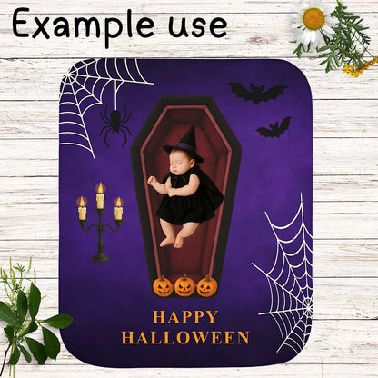 Halloween Baby Blanket Vampire Coffin Scene for Memorable Photos by IROHA studio