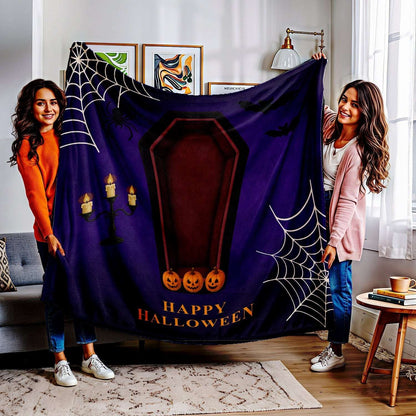 Halloween Baby Blanket – Halloween Vampire Coffin Scene by IROHA studio
