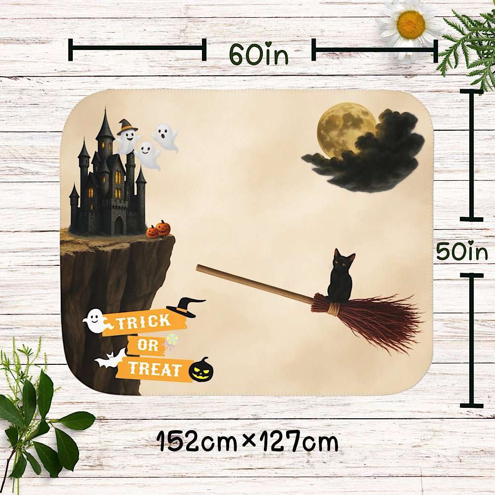 Halloween Photo Prop Baby Blanket for Spooky Cute Pictures (Beige) by IROHA studio