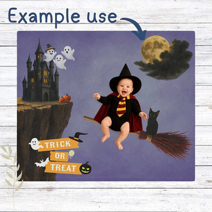 Halloween Photo Prop Baby Blanket for Spooky Cute Pictures (Purple) by IROHA studio