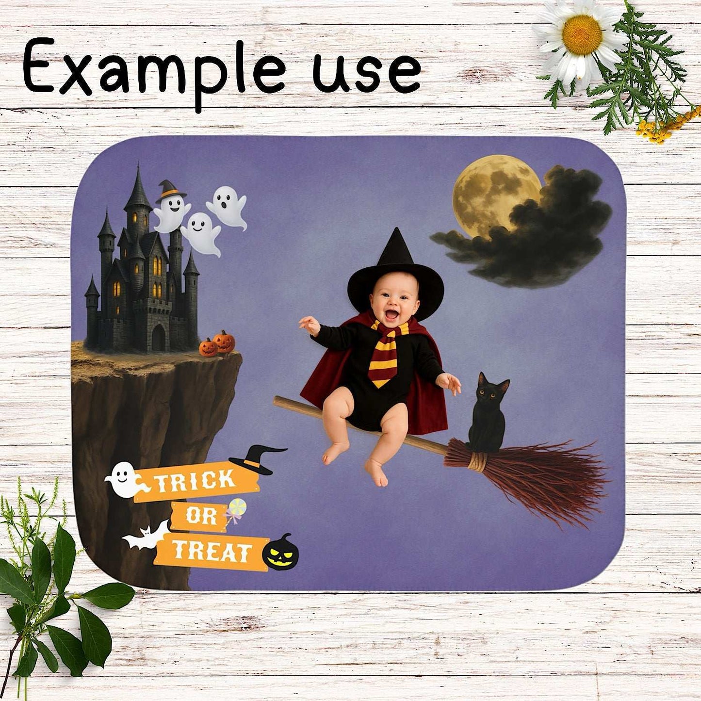 Halloween Photo Prop Baby Blanket for SpookyCute Pictures (Purple) by IROHA studio