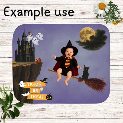 Halloween Photo Prop Baby Blanket for SpookyCute Pictures (Purple) by IROHA studio