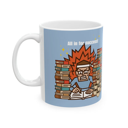Hustle Fuel Mug (Boy)| Motivational Coffee Cup for Study & Work” by IROHA-studio