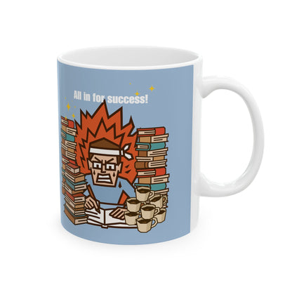 Hustle Fuel Mug (Boy)| Motivational Coffee Cup for Study & Work” by IROHA-studio