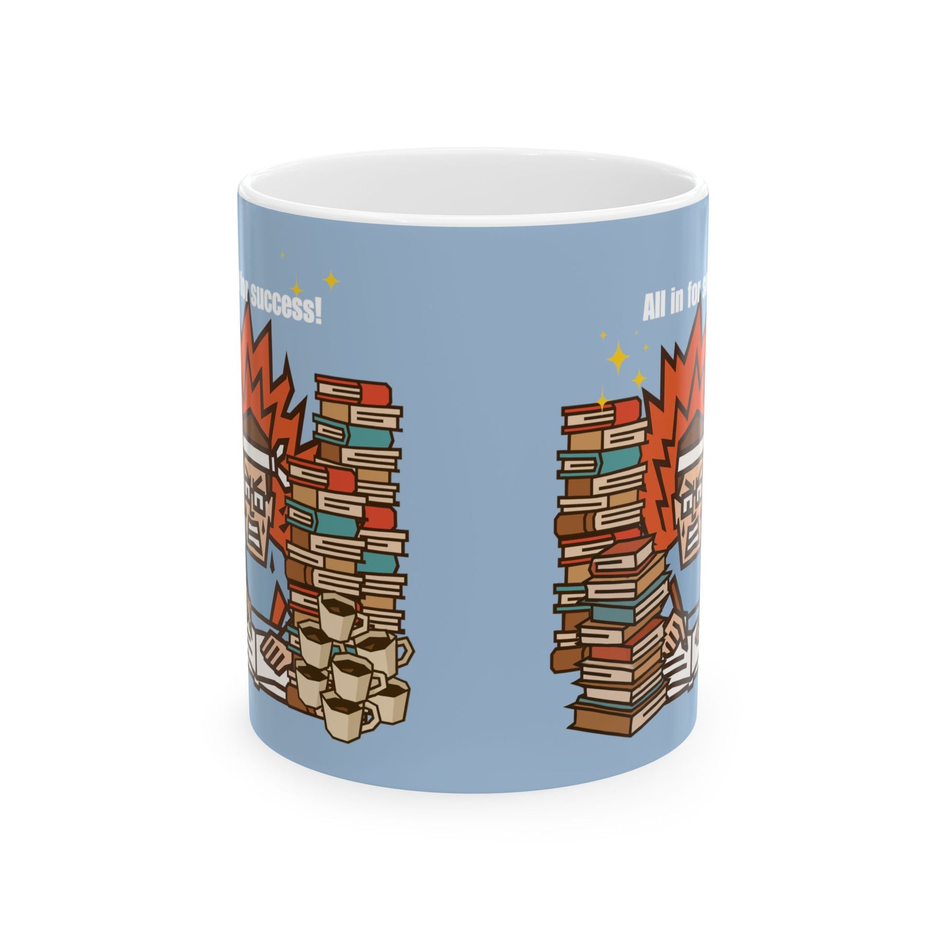 Hustle Fuel Mug (Boy)| Motivational Coffee Cup for Study & Work” by IROHA-studio