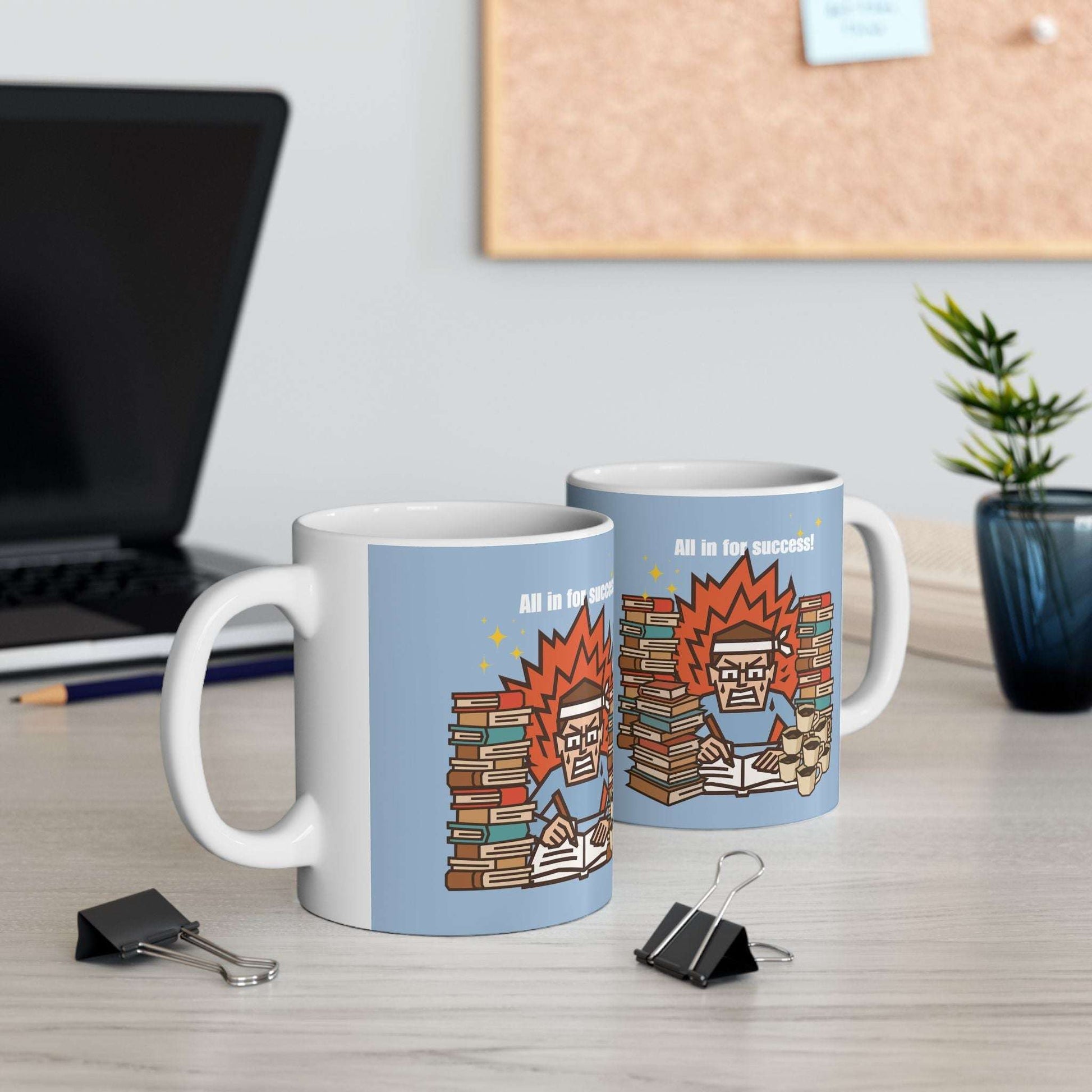 Hustle Fuel Mug (Boy)| Motivational Coffee Cup for Study & Work” by IROHA-studio