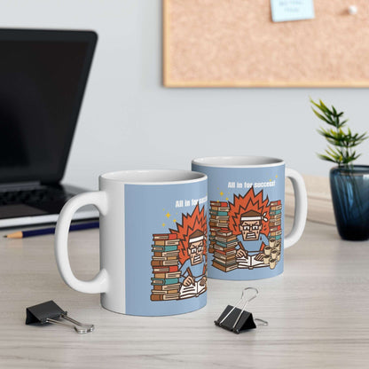 Hustle Fuel Mug (Boy)| Motivational Coffee Cup for Study & Work” by IROHA-studio