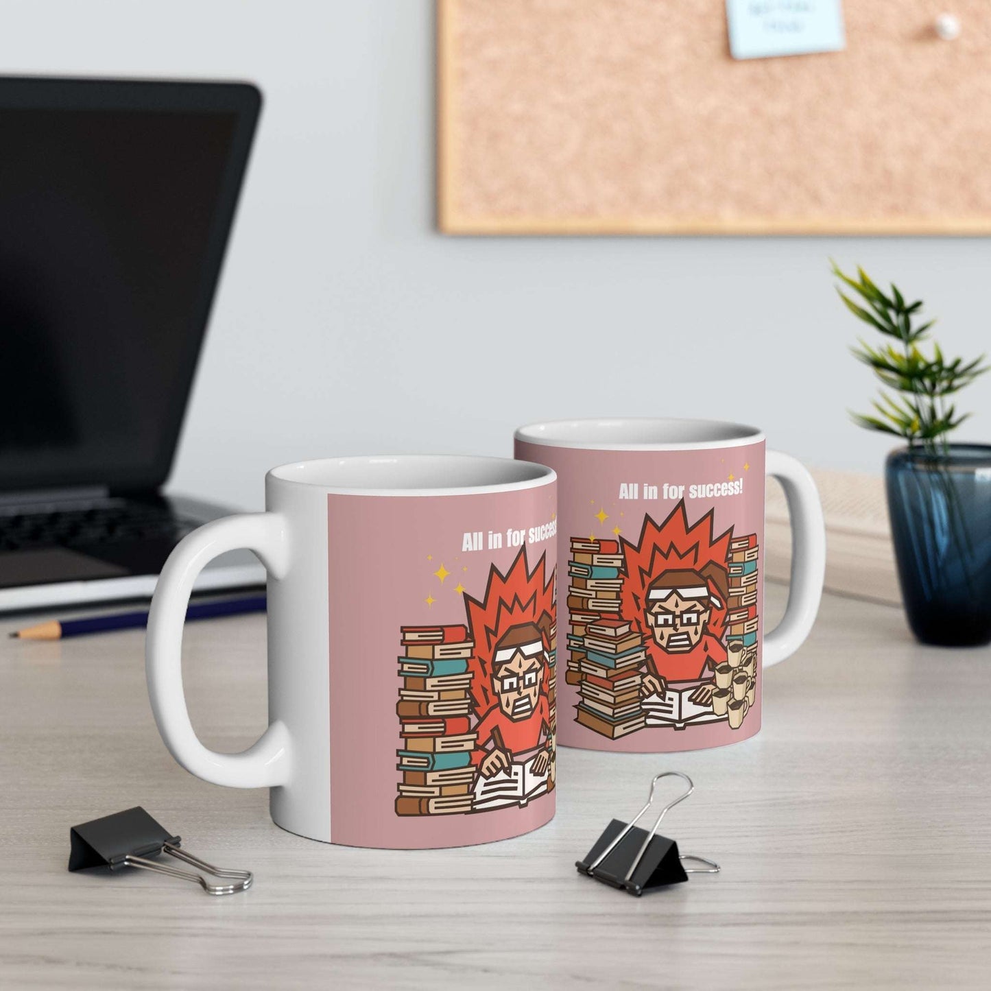 Hustle Fuel Mug (Girl)| Motivational Coffee Cup for Study & Work by IROHA-studio