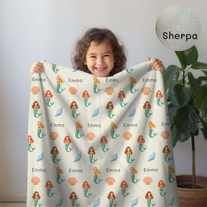 Personalised Baby Blanket Mermaid (3colour)- Best Baby Gift by IROHA studio