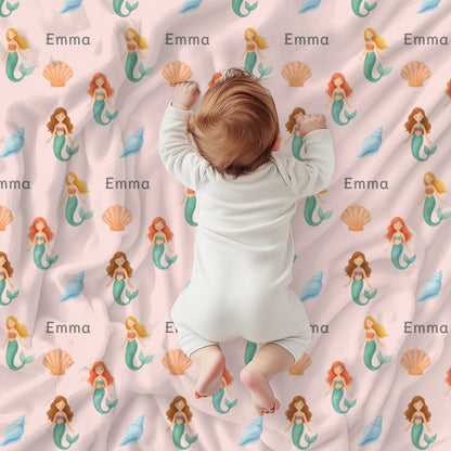 Photo of Personalised Baby Blanket Mermaid (3colour) - Best Baby Gift from IROHA - STUDIO