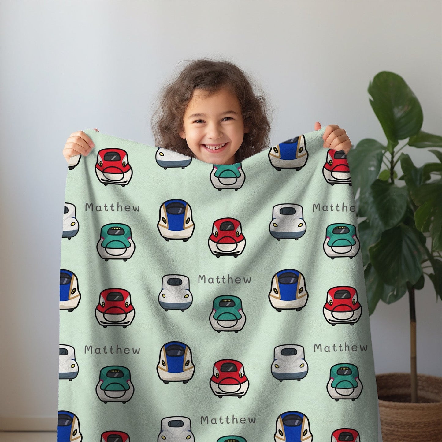 Photo of Personalised Baby Blanket Shinkansen (3 colour option) - Best Baby Gift from IROHA - STUDIO